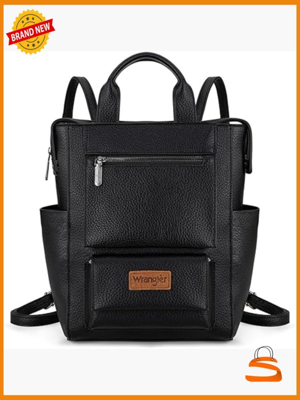 Vegan Leather Convertible Backpack Purse Anti Theft